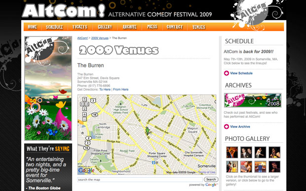 Altcom! Festival 2009 | Individual Venue with Map