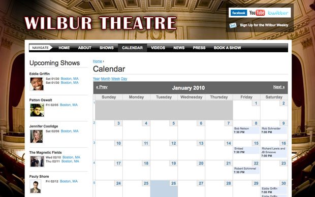 The Wilbur Theatre | Calendar