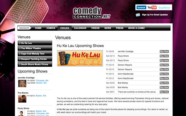 Comedy Connection Venues Page