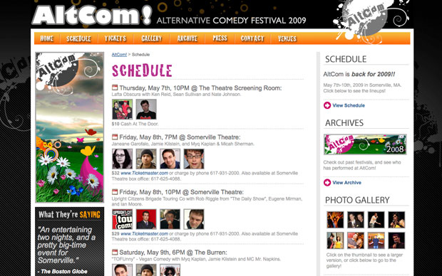 Altcom! Festival 2009 | Schedule